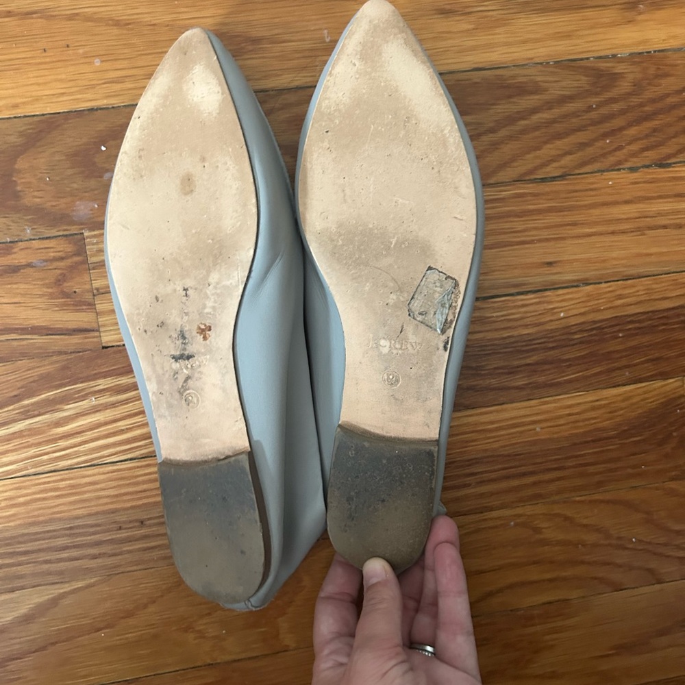 J. Crew Dove Grey Leather Flats - Picture 3 of 5